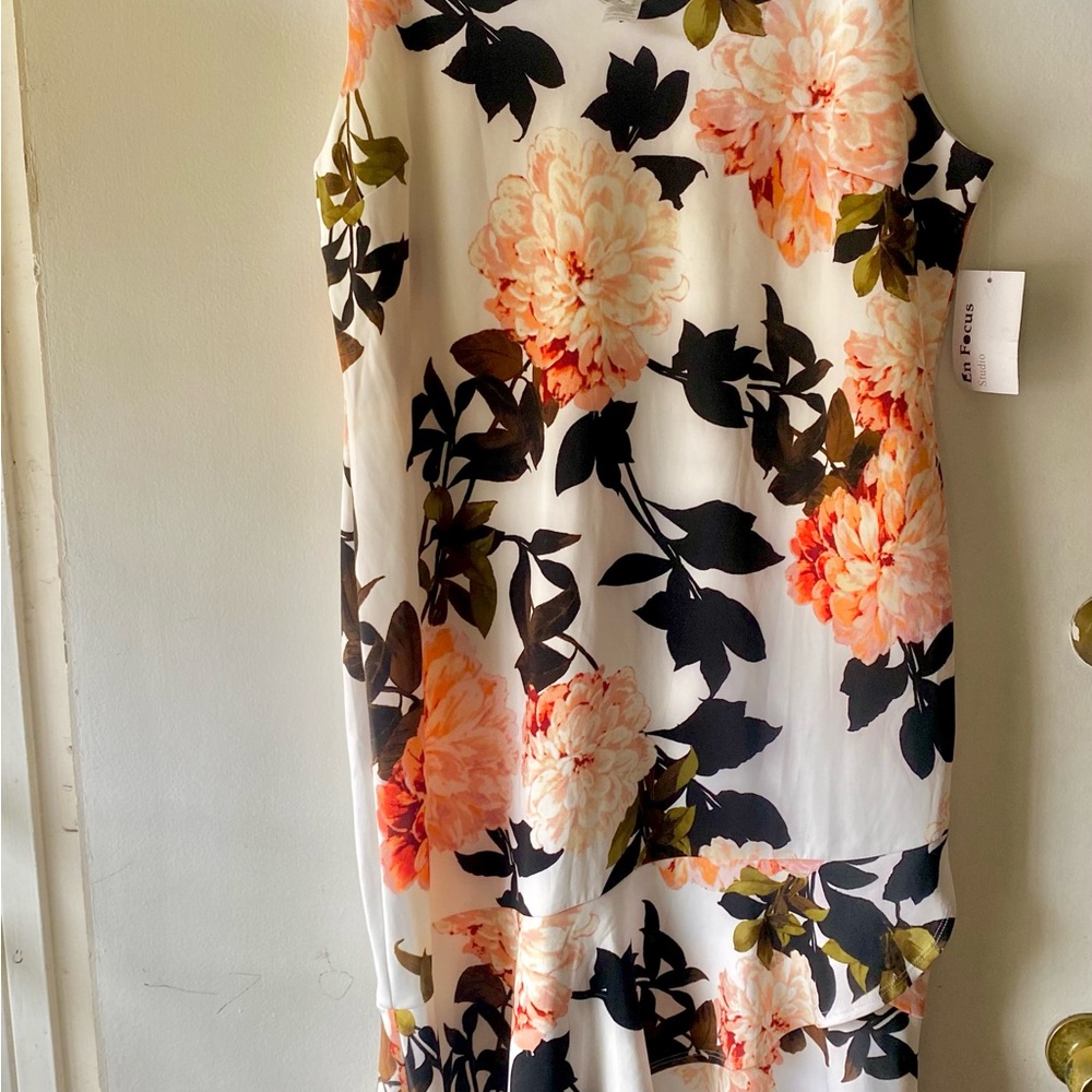 Enfocus Studio Orange Sheath Dress High Low Sleeveless